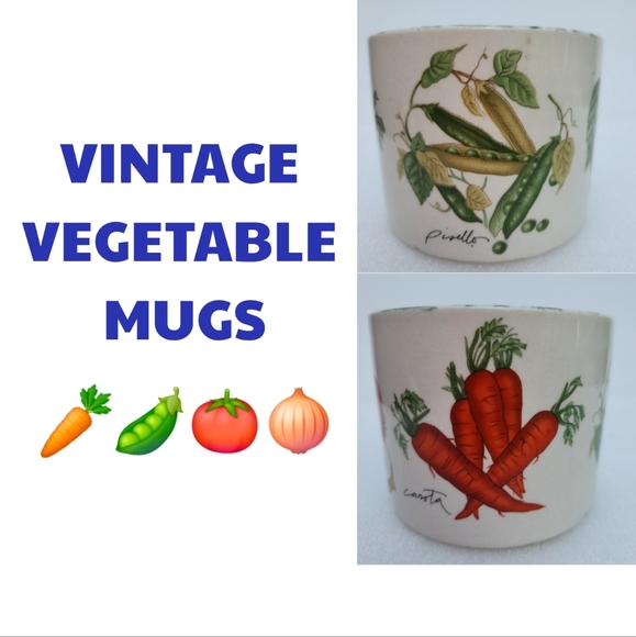 Set of 2 Vintage Ceramic Vegetable Mugs - Picture 2 of 9